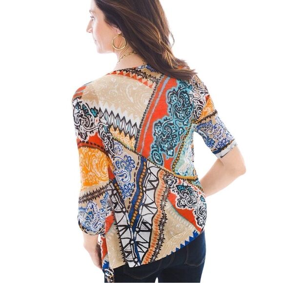 Chico’s Bold Printed Cori Cardigan Size 0 - Picture 2 of 9